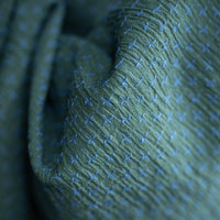 Belle Blues Cross Stitch Indian Cotton in Blue and Coral | Merchant & Mills designer sewing fabric | Stitch Piece Loop | Online Fabric Store | Dressmaking Fabrics | Designer sewing fabrics & supplies for the Modern Maker | Garment Fabric | Australia