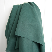 100% Linen Fabric in Bottle Green | Deep Green Linen | Linen Fabric in Solid Colours | Sewing fabric | Garment Fabric | Stitch Piece Loop | Online Fabric Store | Designer sewing fabrics & supplies for the Modern Maker | Australia