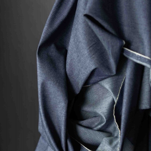 4oz Washed Chambray in Dark | Merchant & Mills designer sewing fabric | Stitch Piece Loop | Online Fabric Store | Designer sewing fabrics & supplies for the Modern Maker | Australia