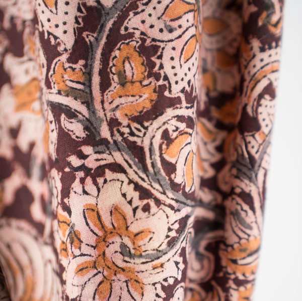 Traditional Hand Blocked Indian Cotton in Plum | 100% Cotton Fabric | Organic Cotton Fabric | Sewing fabric | Garment Fabric | Stitch Piece Loop | Online Fabric Store | Designer sewing fabrics & supplies for the Modern Maker | Australia