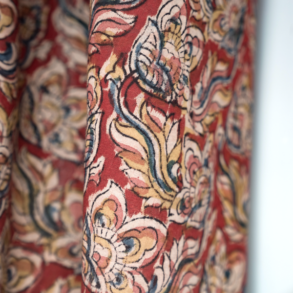 Traditional Hand Blocked Indian Cotton in Ruby Red | 100% Cotton Fabric | Organic Cotton Fabric | Sewing fabric | Garment Fabric | Stitch Piece Loop | Online Fabric Store | Designer sewing fabrics & supplies for the Modern Maker | Australia