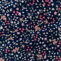 60's Crinkle Seersucker Floral - Navy