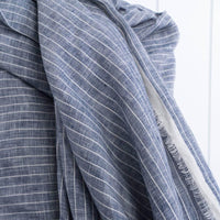 French Linen Stripe | Navy & White | Flax Linen | Poplin Linen| Yarn Dyed Linen | Sewing fabric | Garment Fabric | Stitch Piece Loop | Online Fabric Store | Designer sewing fabrics & supplies for the Modern Maker | Australia