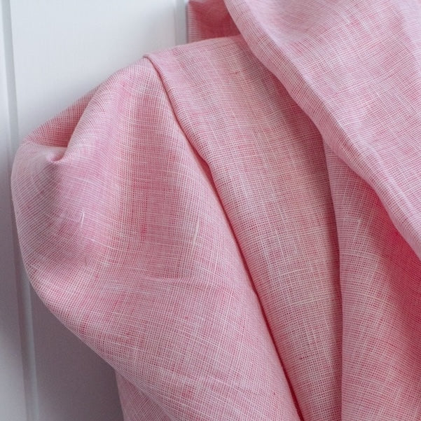 Stitch Piece Loop | Linen Chambray | Dressmaking Fabric | Sewing Fabric | Online Sewing Fabric | Sewing Supplies | Pink White Fabric | Natural Fibres Fabric | Australia