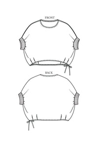 Line Drawing of the Cirrus Top Sewing Pattern by Merchant and Mills, available at Stitch Piece Loop, Australia.