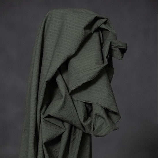 Organic Cotton Seersucker in Aspen Green | Merchant & Mills designer sewing fabric | Stitch Piece Loop | Online Fabric Store | Dressmaking Fabrics | Designer sewing fabrics & supplies for the Modern Maker | Garment Fabric | Australia