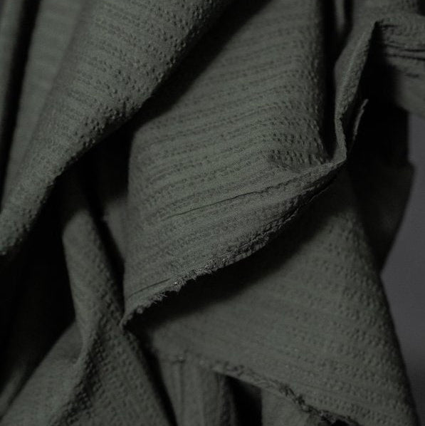 Organic Cotton Seersucker in Aspen Green | Merchant & Mills designer sewing fabric | Stitch Piece Loop | Online Fabric Store | Dressmaking Fabrics | Designer sewing fabrics & supplies for the Modern Maker | Garment Fabric | Australia