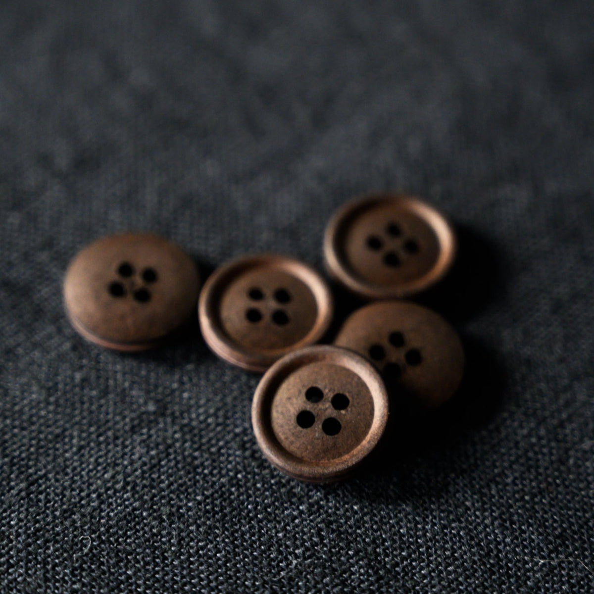Cotton Button 15mm in Black Coffee by Merchant and Mills Dressmaking Fabric Stitch Piece Loop Australia