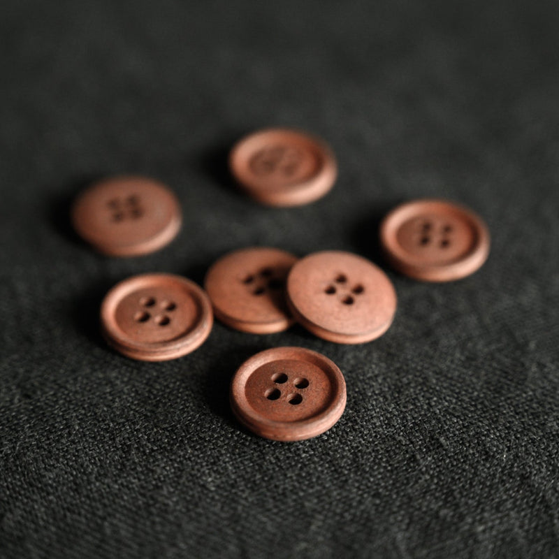 Cotton Button 15mm in Cinnamon Dust by Merchant & Mills Dressmaking Fabric Stitch Piece Loop Australia