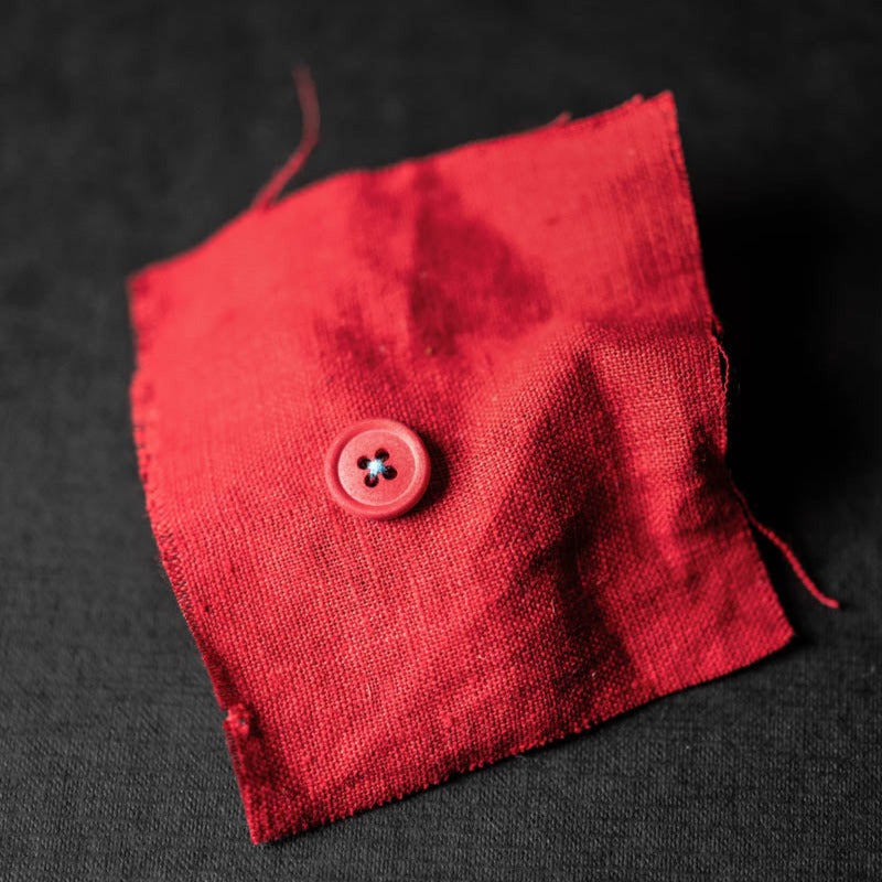 Cotton Button 15mm in Demon Scarlett by Merchant and Mills Dressmaking Fabric Stitch Piece Loop Australia