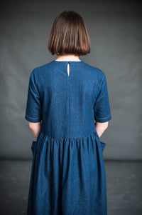 8oz Washed Cotton Denim - Dark | Merchant & Mills designer sewing fabric | Stitch Piece Loop | Online + In Store | Shop a unique blend of boutique fashion, home & gift ware, baby clothing, toys, & designer hand knitting yarn & sewing fabric | Noosa Heads