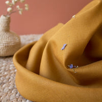 Linen Cotton Blend in Ochre | Atelier Brunette Paris designer sewing fabric | Stitch Piece Loop | Online + In Store | Shop a unique blend of boutique fashion, home & gift ware, baby clothing, toys, & designer hand knitting yarn & sewing fabric | Noosa Heads